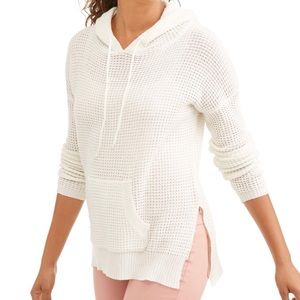 Poof Apparel ivory hoodie sweater